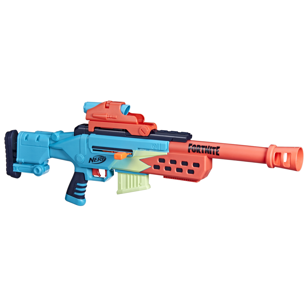 Nerf Fortnite Storm Scout, blaster avec viseur Nerf, chargeur à 6 fléchettes, 6 fléchettes Nerf Elit