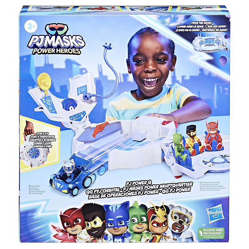 Pyjamasques La Ronde des héros, QG Pyj'orbital avec voiture et figurine, jouets PJ Masks pour filles