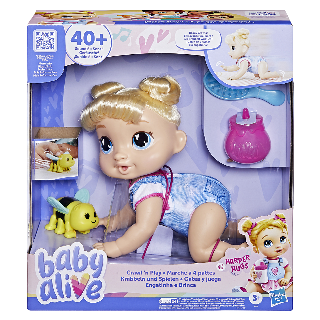 Baby Alive Harper Hugs Marche à 4 pattes poupée électronique de 27 cm marchant à 4 pattes cheveux blonds à partir de - vue 2
