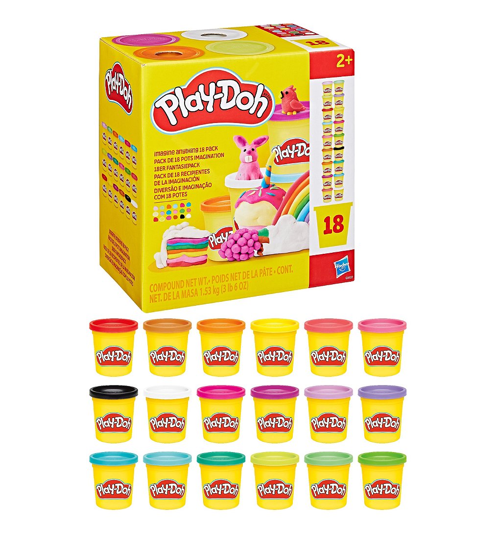 Play-doh - pack de 18 pots imagination