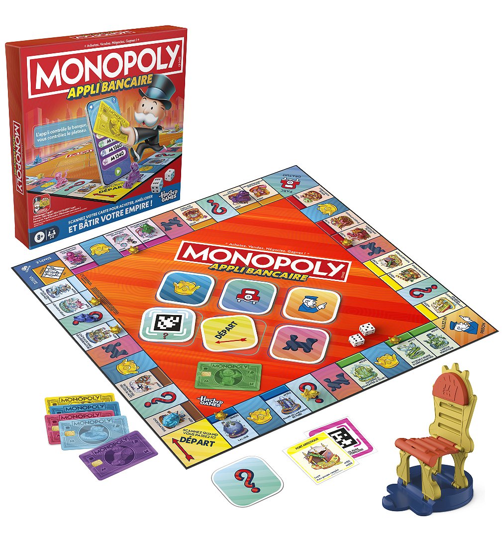 Monopoly Appli bancaire jeu de plateau avec appli pour appareil type smartphone dès - vue 3