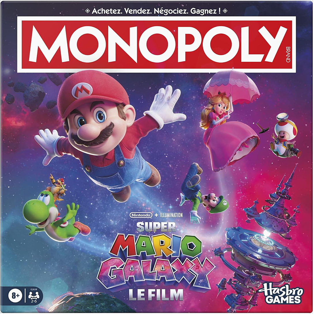 Monopoly : Super Mario Galaxy Le Film Jeu de Plateau I Jeu Familial Amusant pour Enfants Ados et Adultes | 2 à 6 Joueurs | dès Version française - vue 2