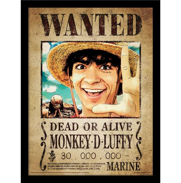 One Piece - Luffy Wanted - Framed