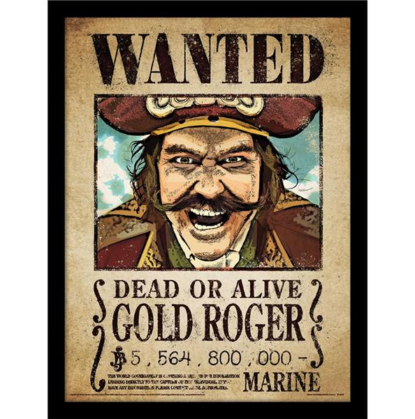 One Piece - Gold Roger Wanted - Framed