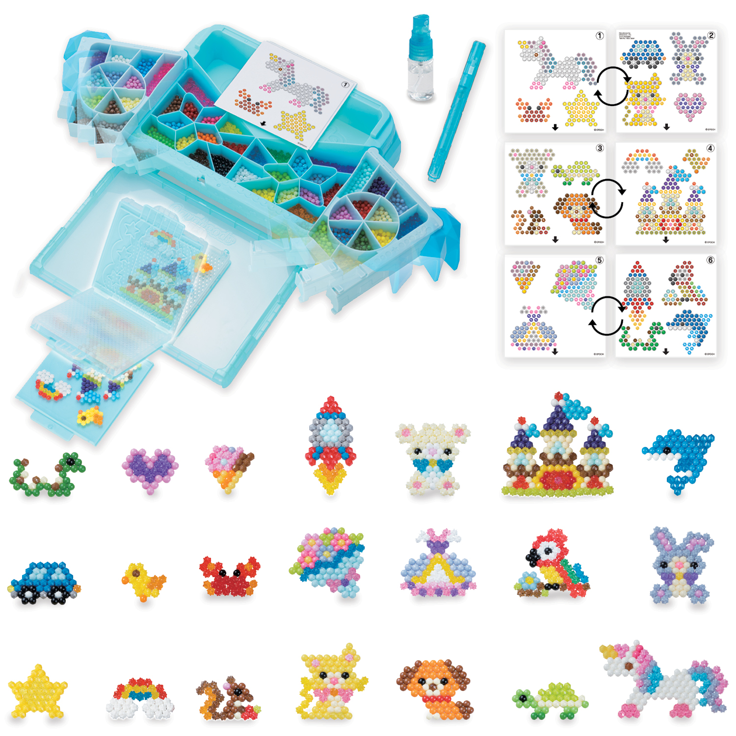 Aquabeads Mon Grand Atelier de création Kit de Loisirs créatifs Activité Manuelle Enfants en Toute autonomie Coffret de Perles Qui collent avec de 'eau Jouet Enfant et + 31775