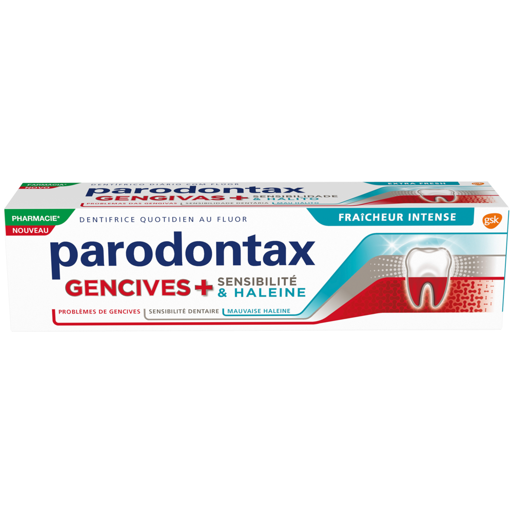 Parodontax Dentifrice Gencives + Sensibilité & Haleine Fraîcheur Intense 75ml