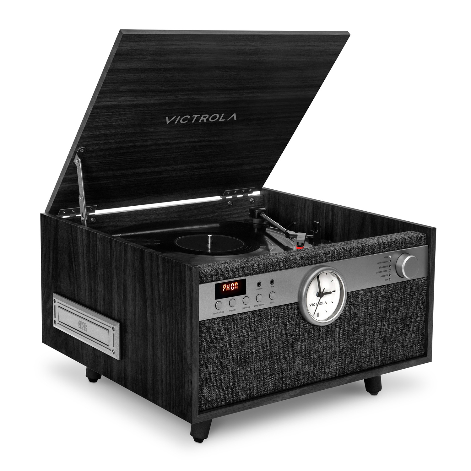 vinyle VICTROLA MUSIC CENTER 5EN1 CENTURY AVEC HORLOGE