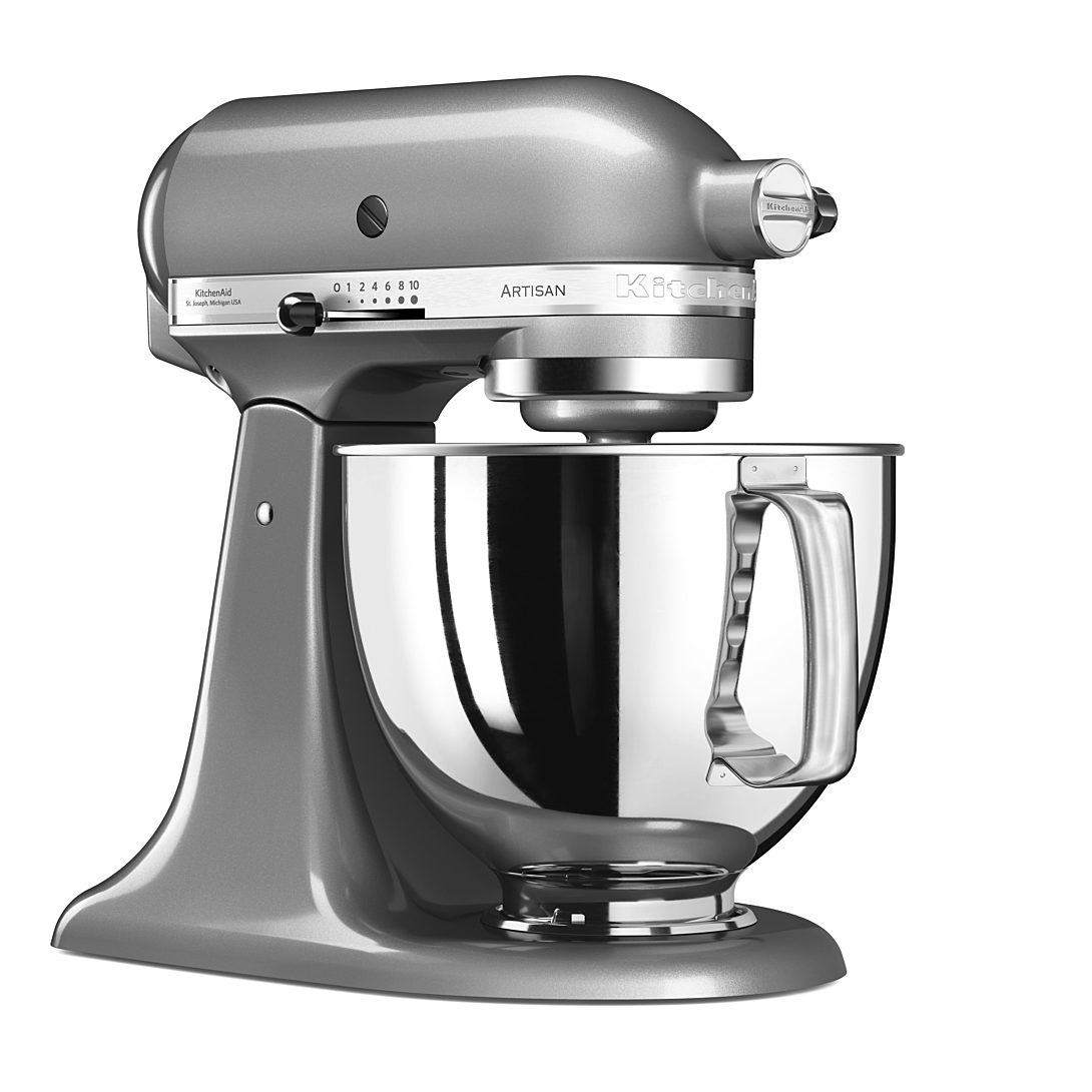 5KSM125ECU, KitchenAid ARTISAN, ROBOT MULTIFONCTIONS A TÊTE INCLINABLE,  4,8 L,  coloris gris argent, garantie 5 ans