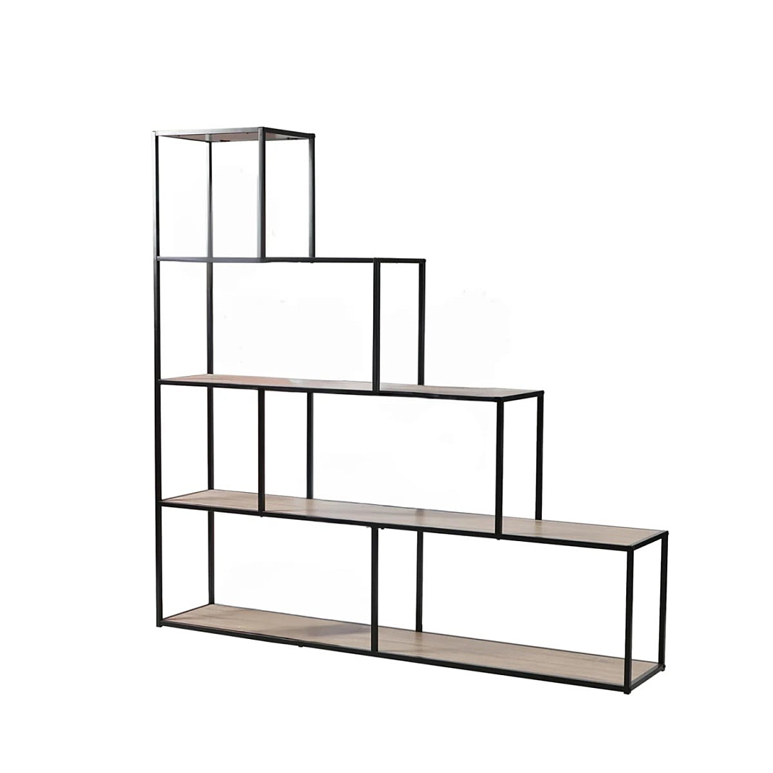 Importdistrib BibliothÃ¨que etagÃ re Escalier 5 ÃtagÃ¨res L160 Cm - DÃ cor Bois Et MÃ tal