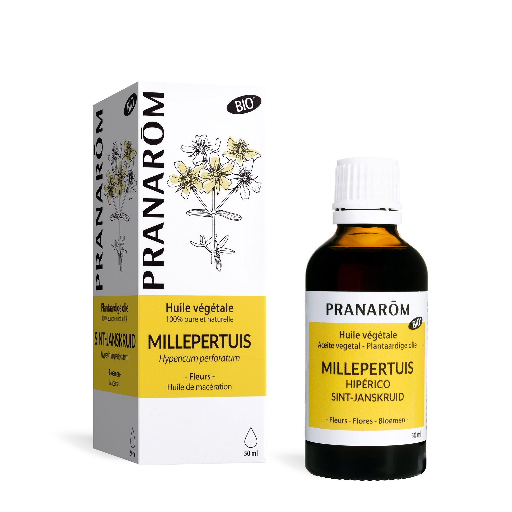 Pranarôm - Millepertuis - Huile Végétale réparatrice et cicatrisante - 50 ml