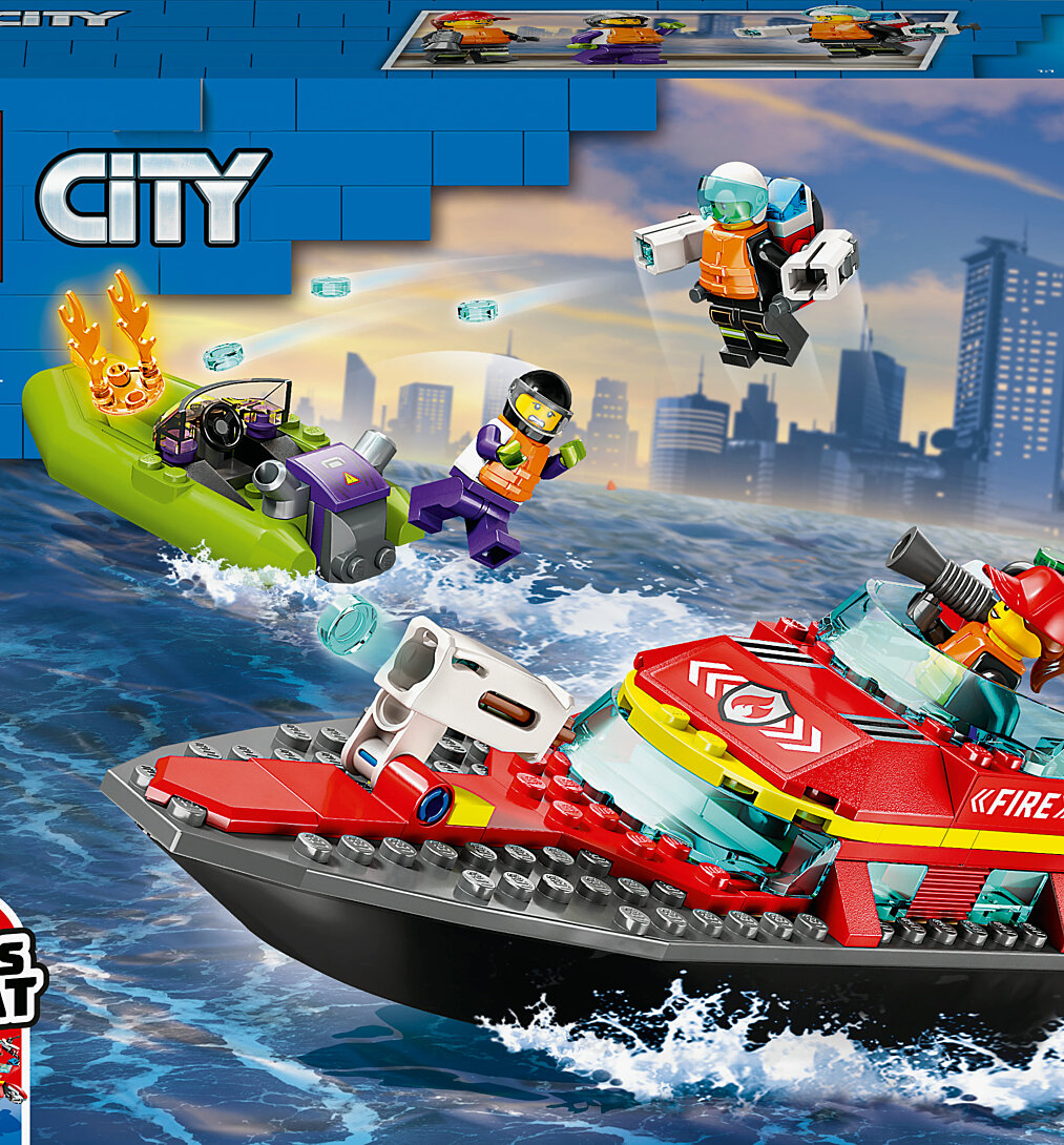 Lego City Le Bateau De Sauvetage Des Pompiers 60373 Lego La Boîte