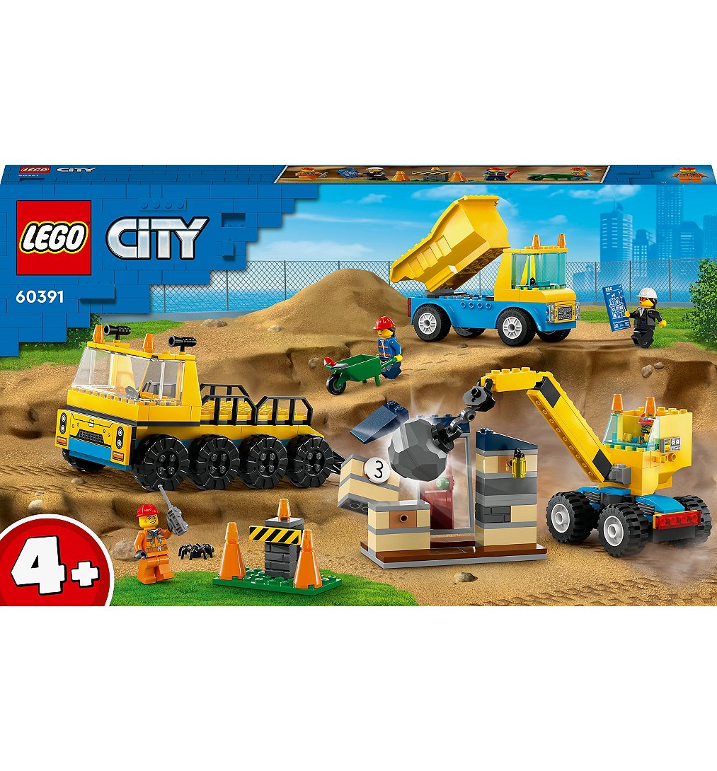 LEGO® City - Les camions de chantier et la grue à boule de démolition - 60391