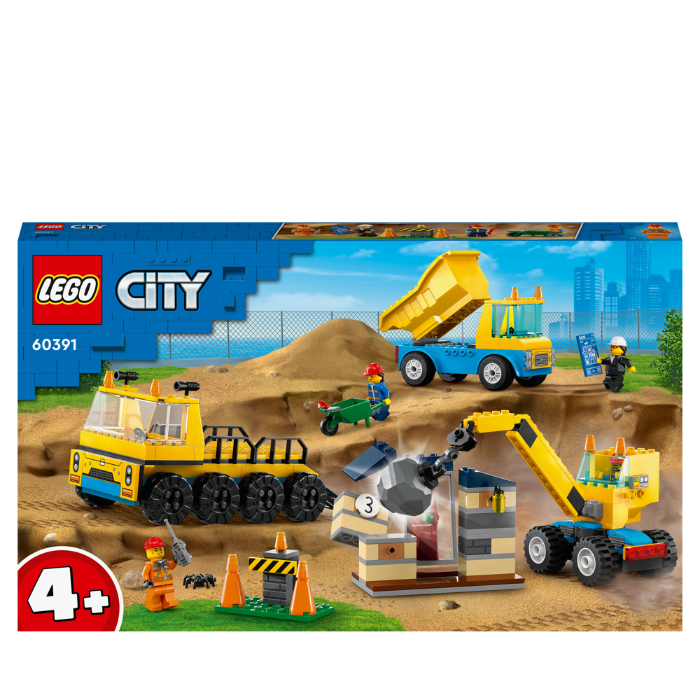 LEGO® City - Les camions de chantier et la grue à boule de démolition - 60391