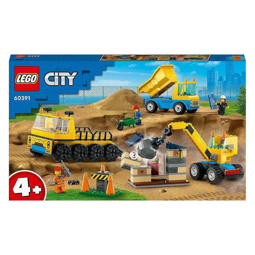LEGO® City - Les camions de chantier et la grue à boule de démolition - 60391