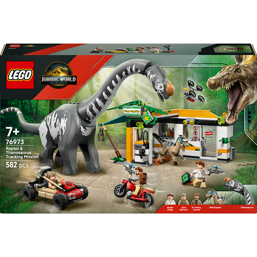 LEGO® Jurassic World - La Poursuite du Vélociraptor et du Titanosaure, Jeu de Dinosaures - 76973