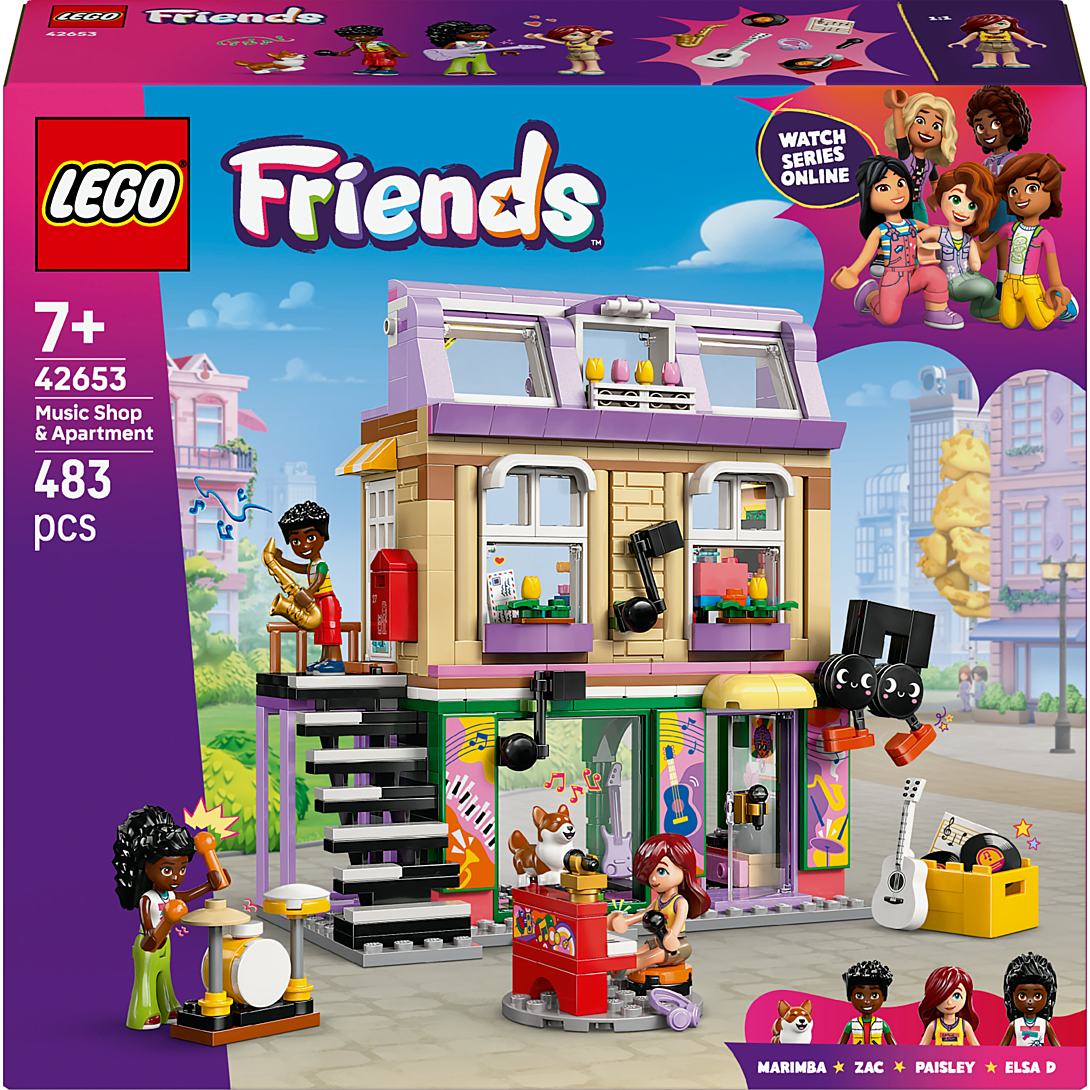 LEGO® Friends - Le Magasin de Musique et l’Appartement, Jouet de Construction et d’Imitation - 42653