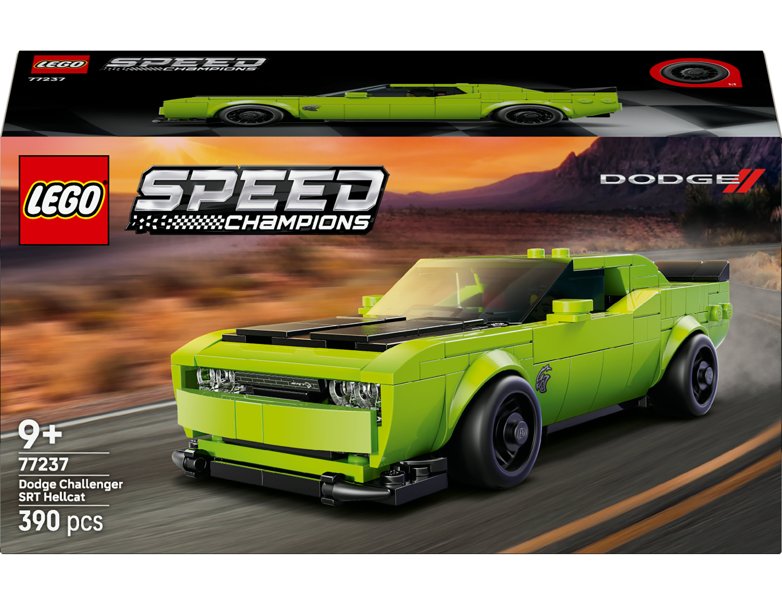 LEGO® Speed Champions - Voiture de Sport Dodge Challenger SRT Hellcat, Réplique de Voiture de Sport - 77237