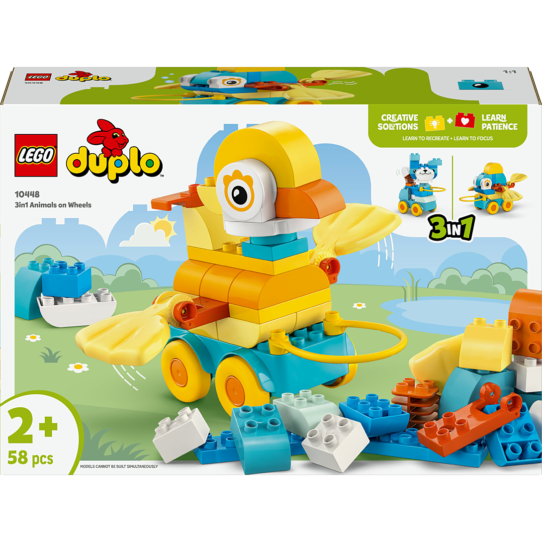 LEGO® DUPLO - Ma Ville Animaux sur Roues 3-en-1, Jouet de Construction Favorisant le Jeu d’Imagination - 10448