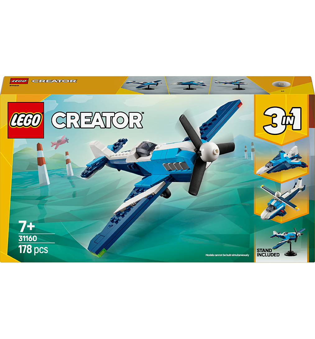 LEGO Creator 31160 3-en-1 Aéronef : l’avion de course - Jeu dès 7 ans
