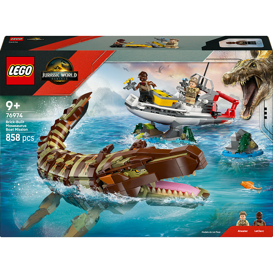 LEGO® Jurassic World 76974 Le bateau en mission et le mosasaure en briques - vue 3