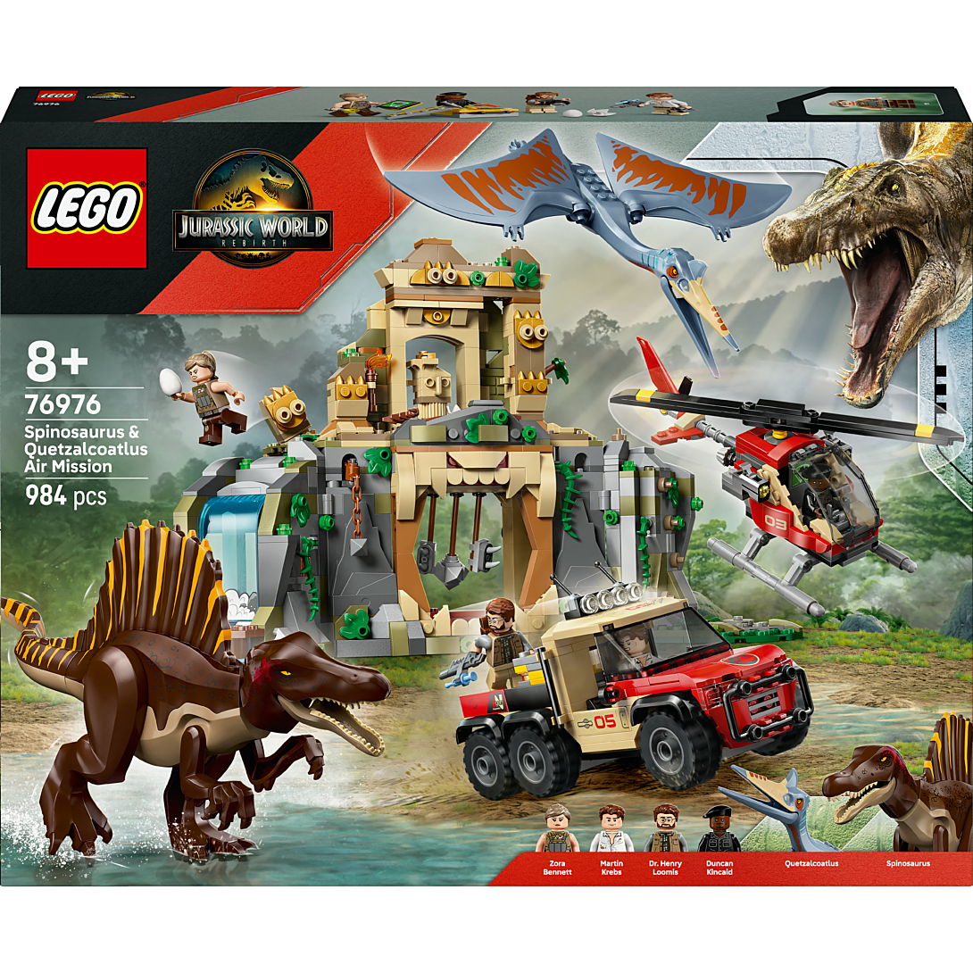LEGO® Jurassic World - Mission Aérienne avec le Spinosaure et le Quetzalcoatlus, Jouet avec des Dinosaures - 76976