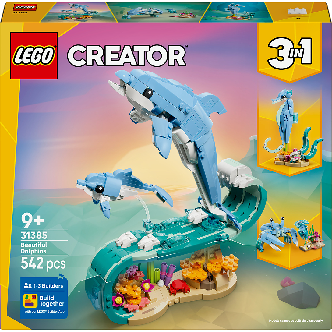 LEGO Creator 3-en-1 - Animaux Marins : les Beaux Dauphins - Jouet 31385