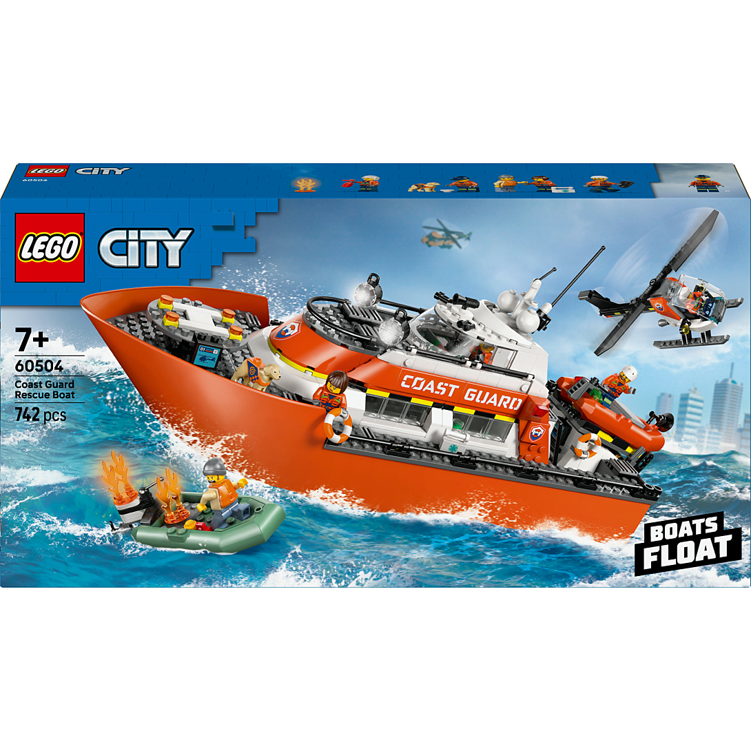 LEGO® City - Le Bateau de Sauvetage et l’Hélicoptère des Garde-Côtes - Set de jeu - 60504