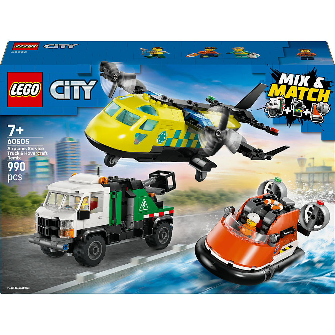 LEGO® City - Avion, Camion d’Assistance et Aéroglisseur Modulable - 60505