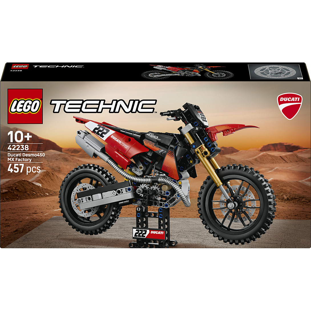LEGO Moto Technic à construire 42238 Ducati Desmo450 MX Factory moto de motocross officielle Dès - vue 4