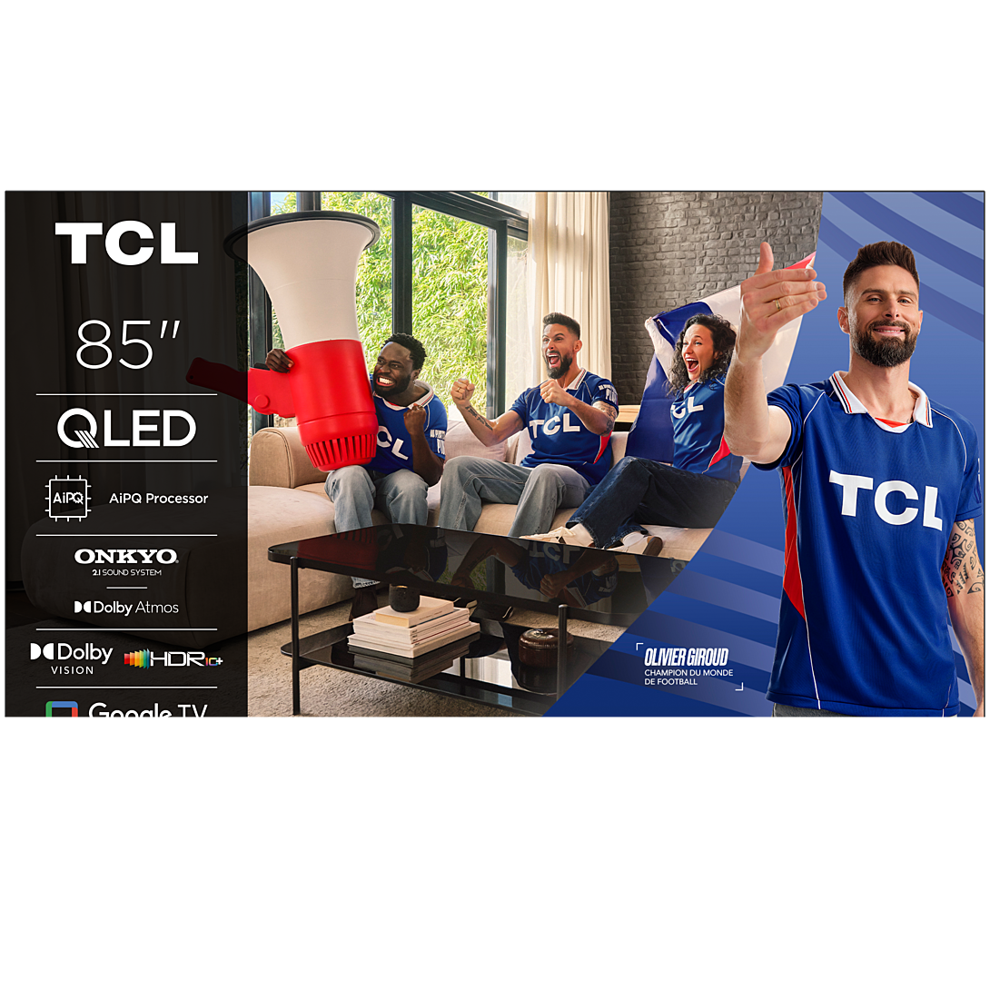 TV TCL 4K QLED 85T69C avec Google TV et Dolby Vision Atmos