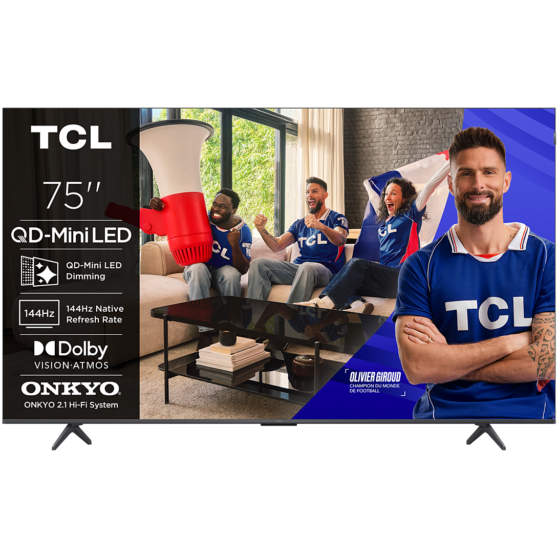 TV TCL 4K QD-Mini LED 75P8L avec Google TV