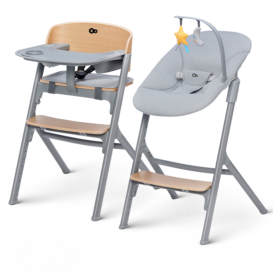 KinderKraft Chaise haute LIVY & CALMEE (bois/gris)
