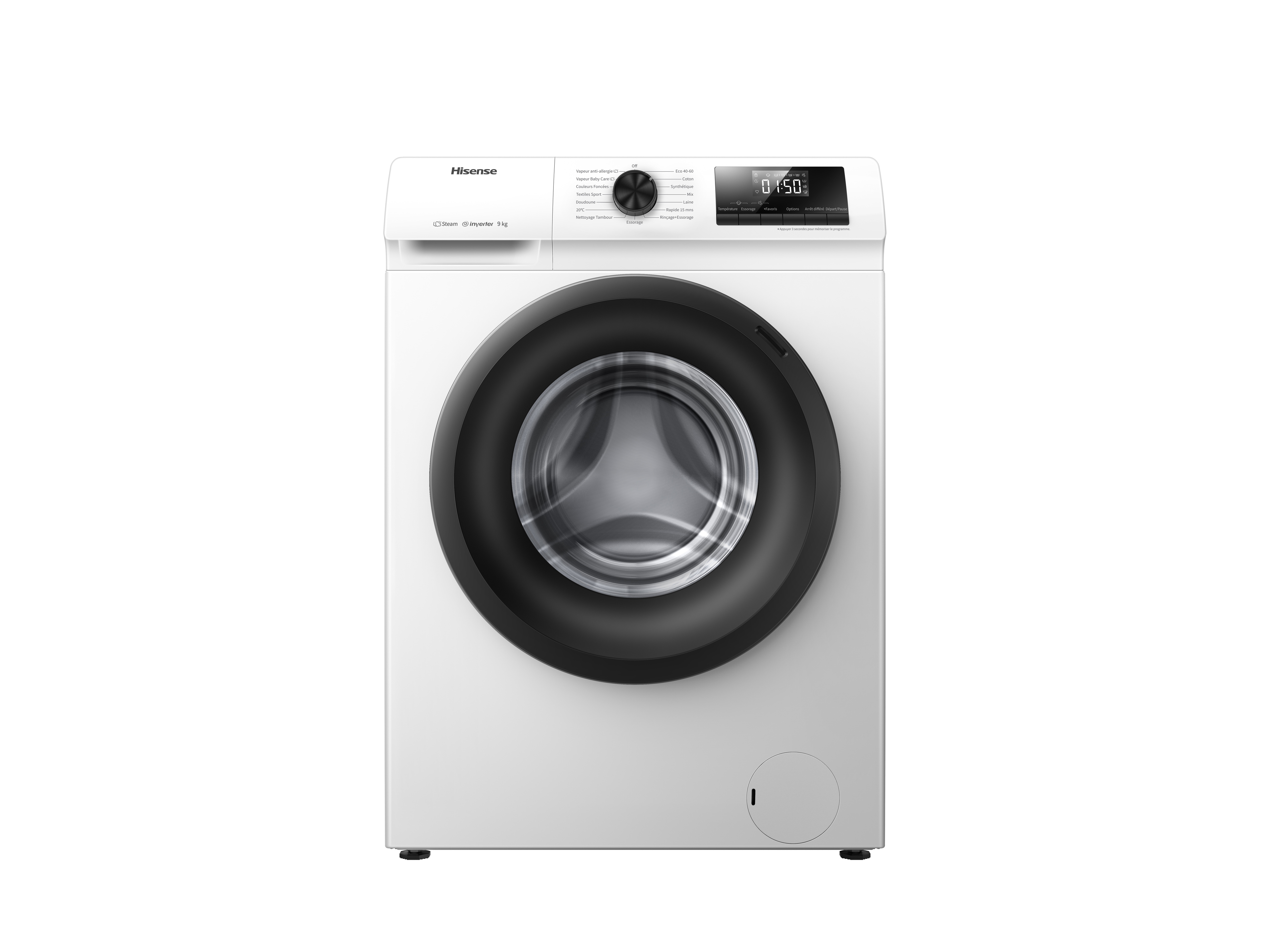 Hisense WFQP901418VM machine à laver Charge avant 9 kg 1400 tr/min Blanc