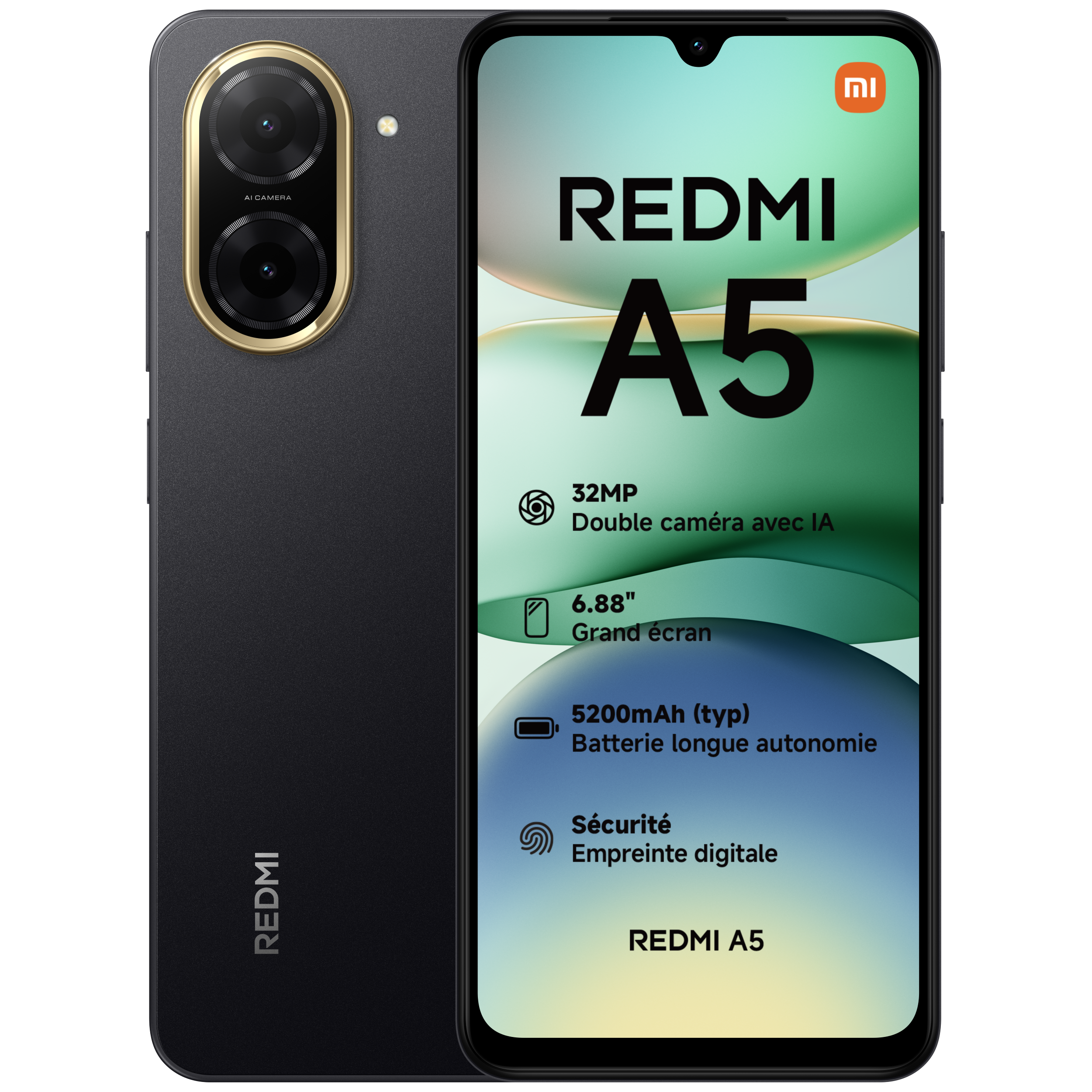 Xiaomi Redmi A5 17,5 cm (6.88) Double SIM 4G USB Type-C 4 Go 128 Go 5200 mAh Noir