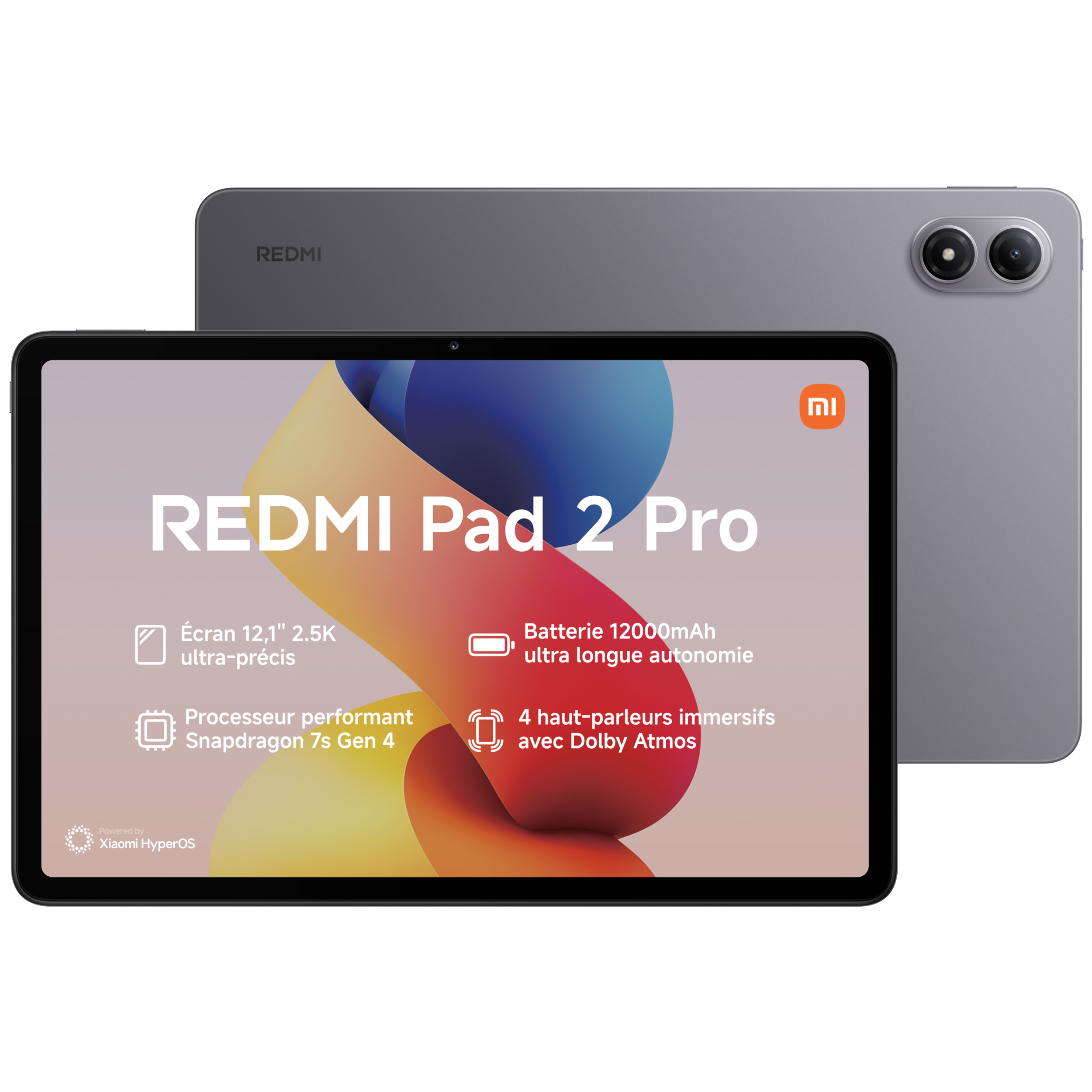 Tablette Xiaomi Redmi Pad 2 Pro /  12,1 2,5K / Snapdragon 7s Gen 4 / 6 Go mémoire / 128 Go Stockage / Gris