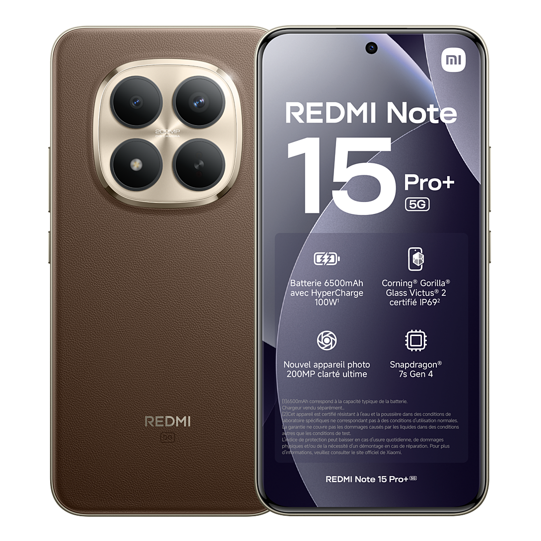 Smartphone Xiaomi REDMI Note 15 Pro+ 5G 256Go Moka