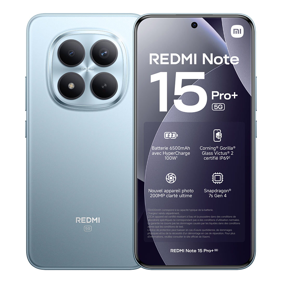 Smartphone Xiaomi REDMI Note 15 Pro+ 5G 256Go Bleu