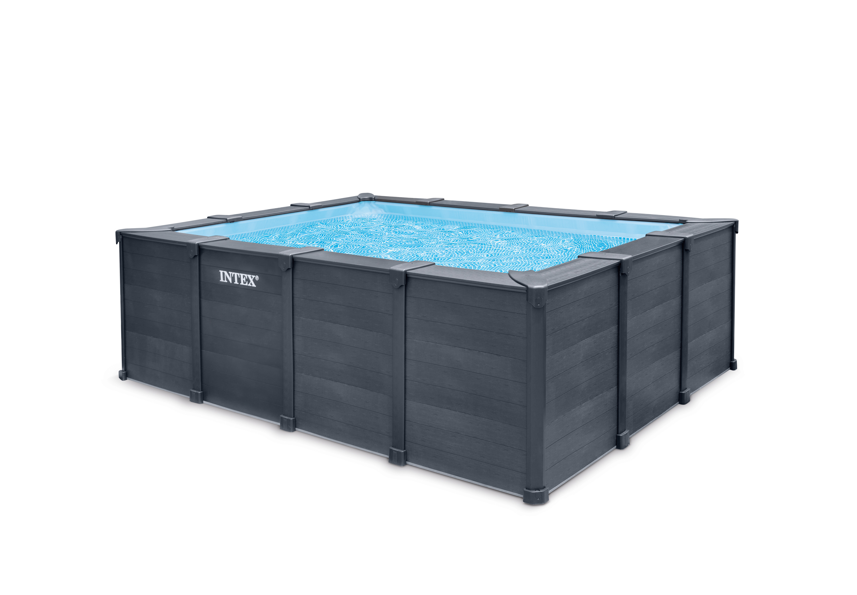 Intex 26396GN piscine hors sol Rectangle Bleu, Gris