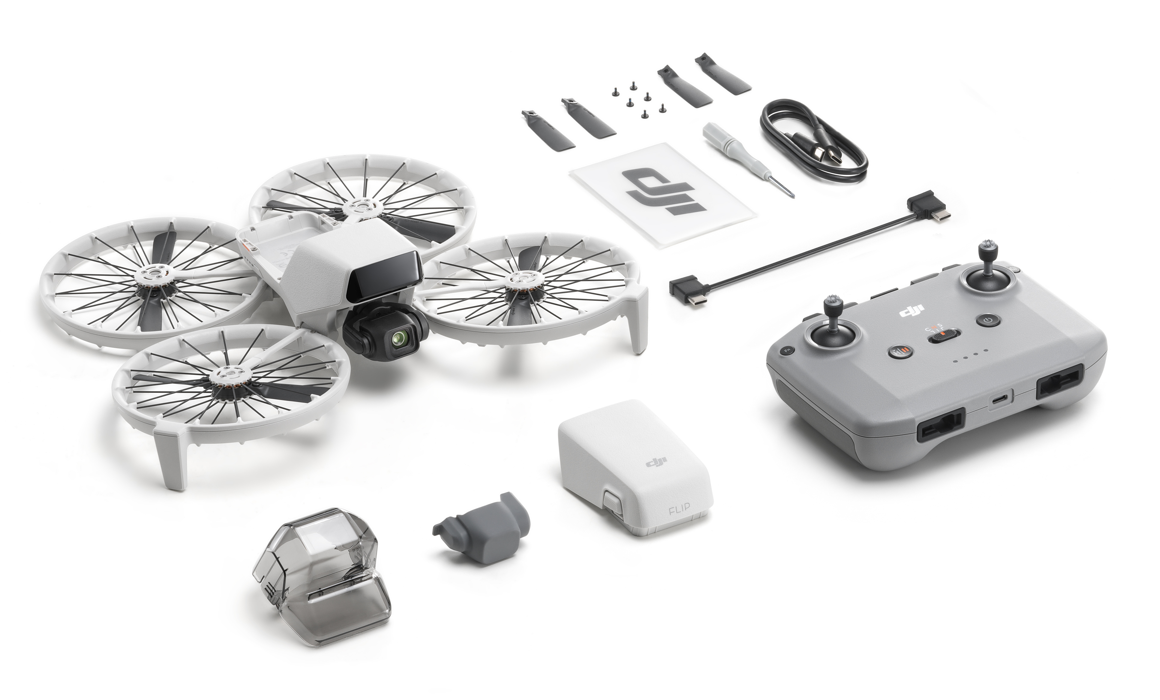 DJI Flip 4 rotors Quadcoptère 48 MP 3840 x 2160 pixels 3110 mAh Noir, Blanc