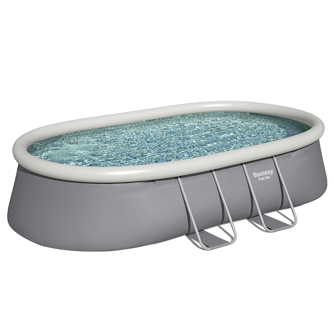 Kit Piscine hors sol autoportante BESTWAY Fast Set 488 x 305 x 107cm Ovale avec filtre échelle bâche cartouche - vue 4