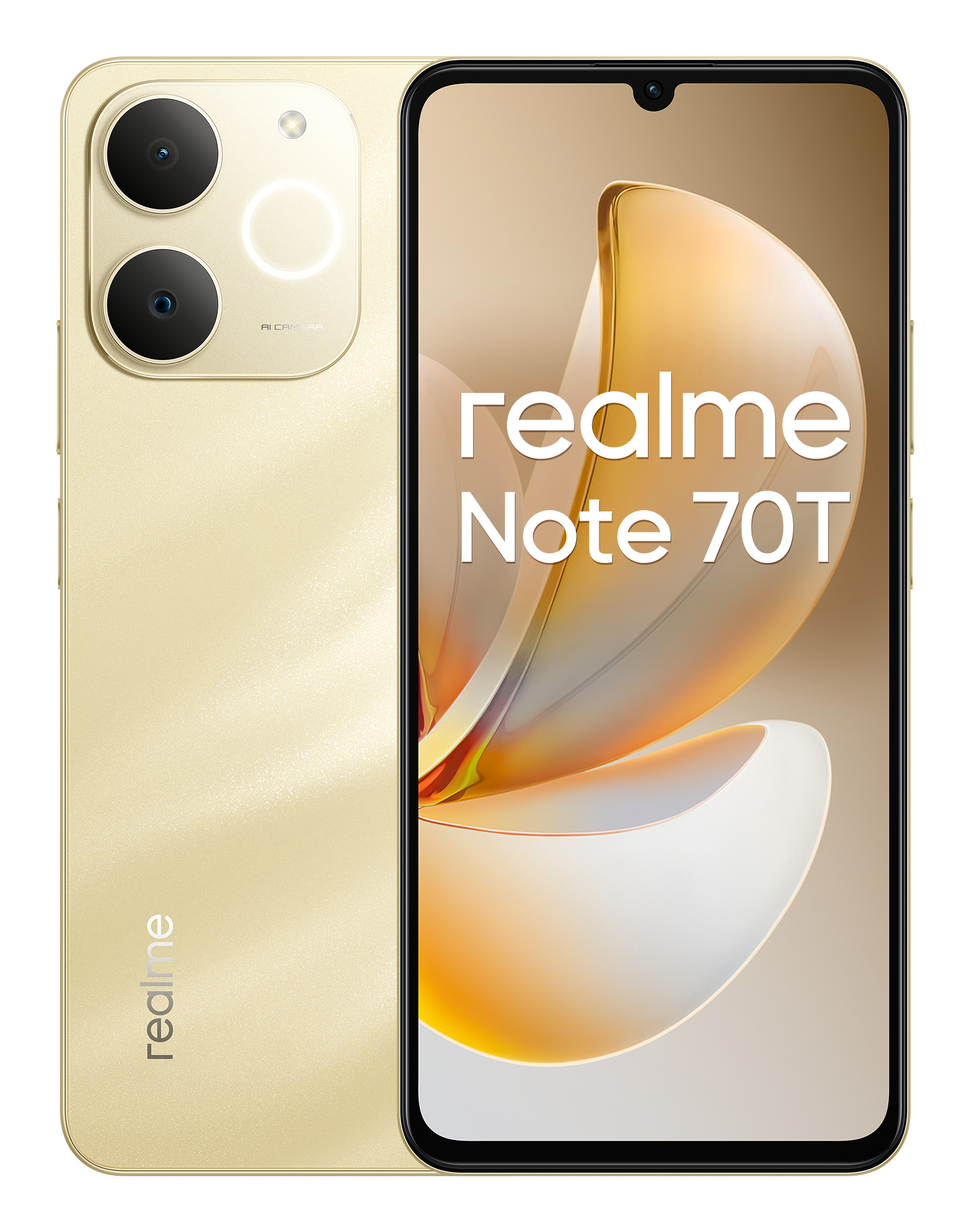 realme Note 70T 17,1 cm (6.74) Double SIM Android 15 4G USB Type-C 4 Go 128 Go 6000 mAh Or