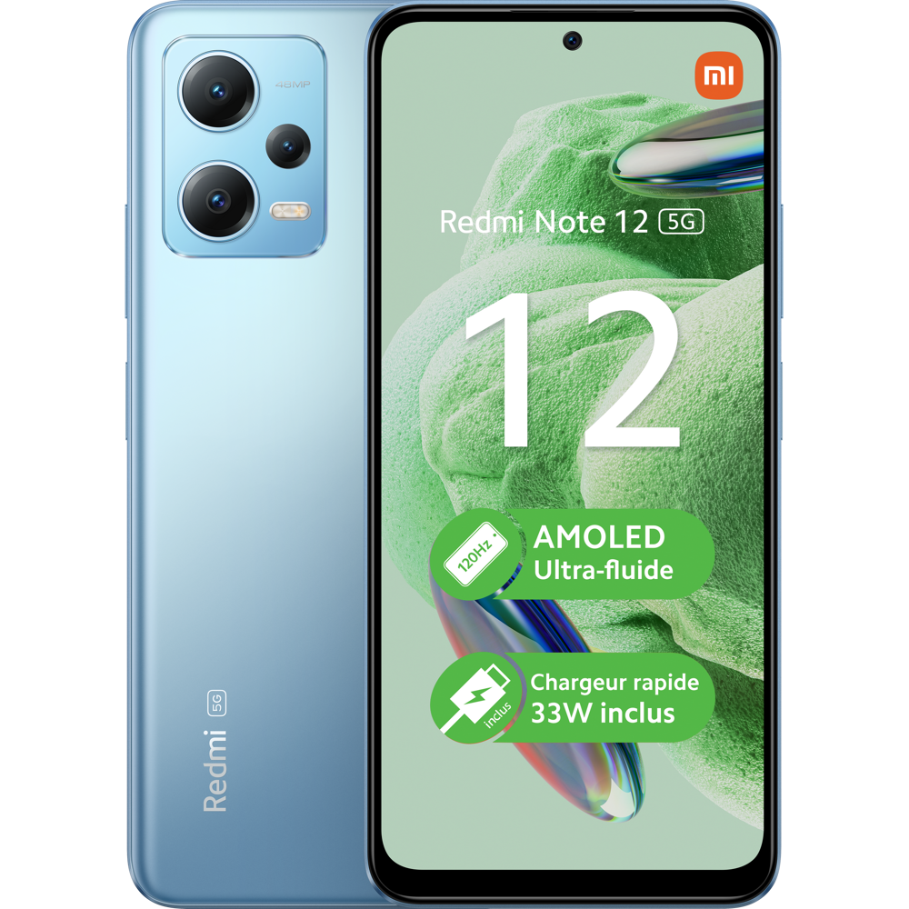 Smartphone Xiaomi Redmi Note 12 128Go 5G Bleu Glacial