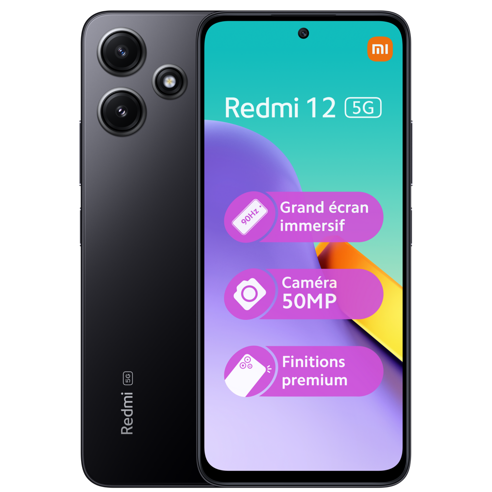 Smartphone Xiaomi Redmi 12 5G 256Go Noir Minuit