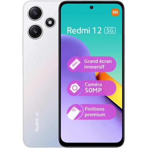 Smartphone Xiaomi Redmi12 5G 128Go Argent
