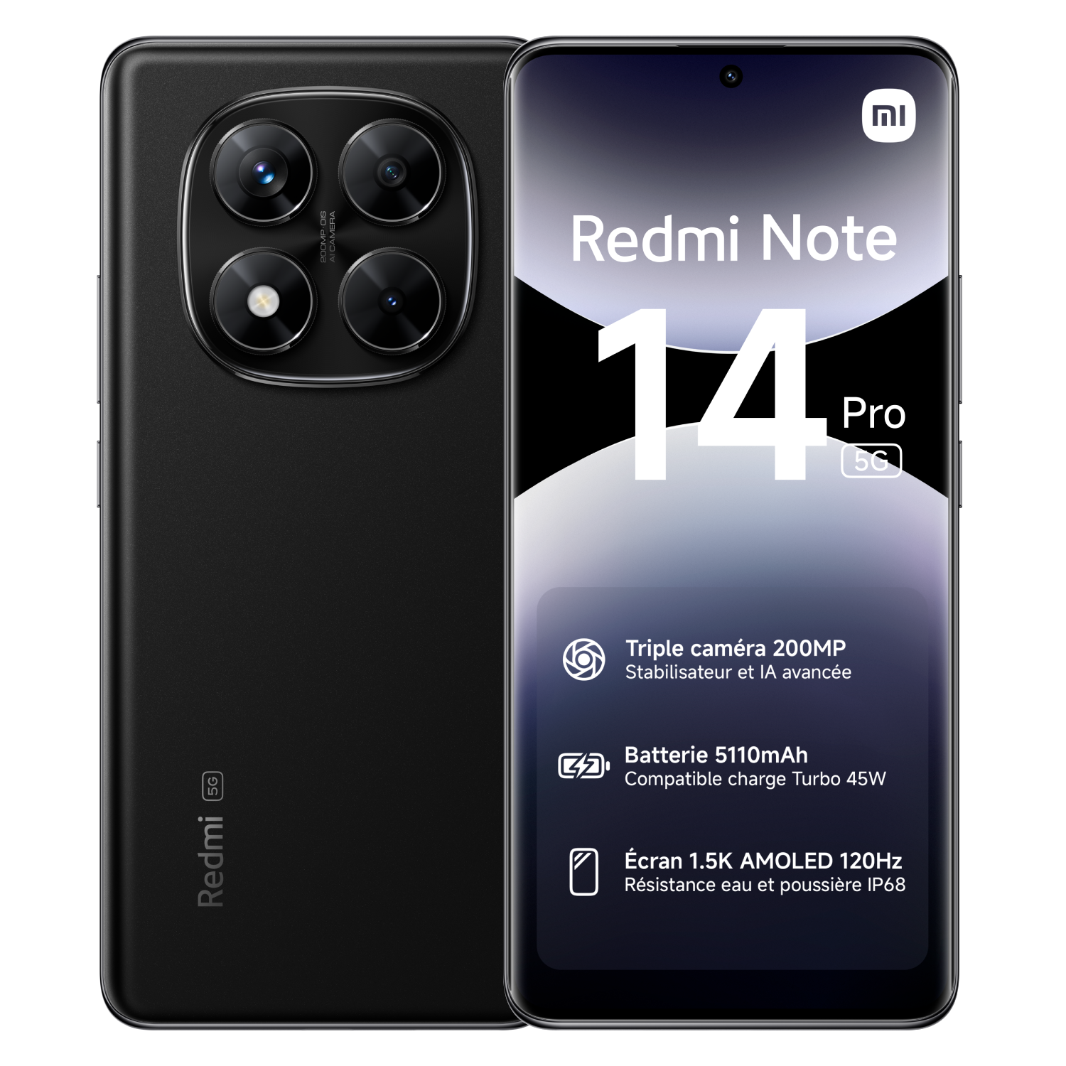 Xiaomi Redmi Note 14 Pro 5G 16,9 cm (6.67) Double SIM USB Type-C 8 Go 256 Go 5110 mAh Noir