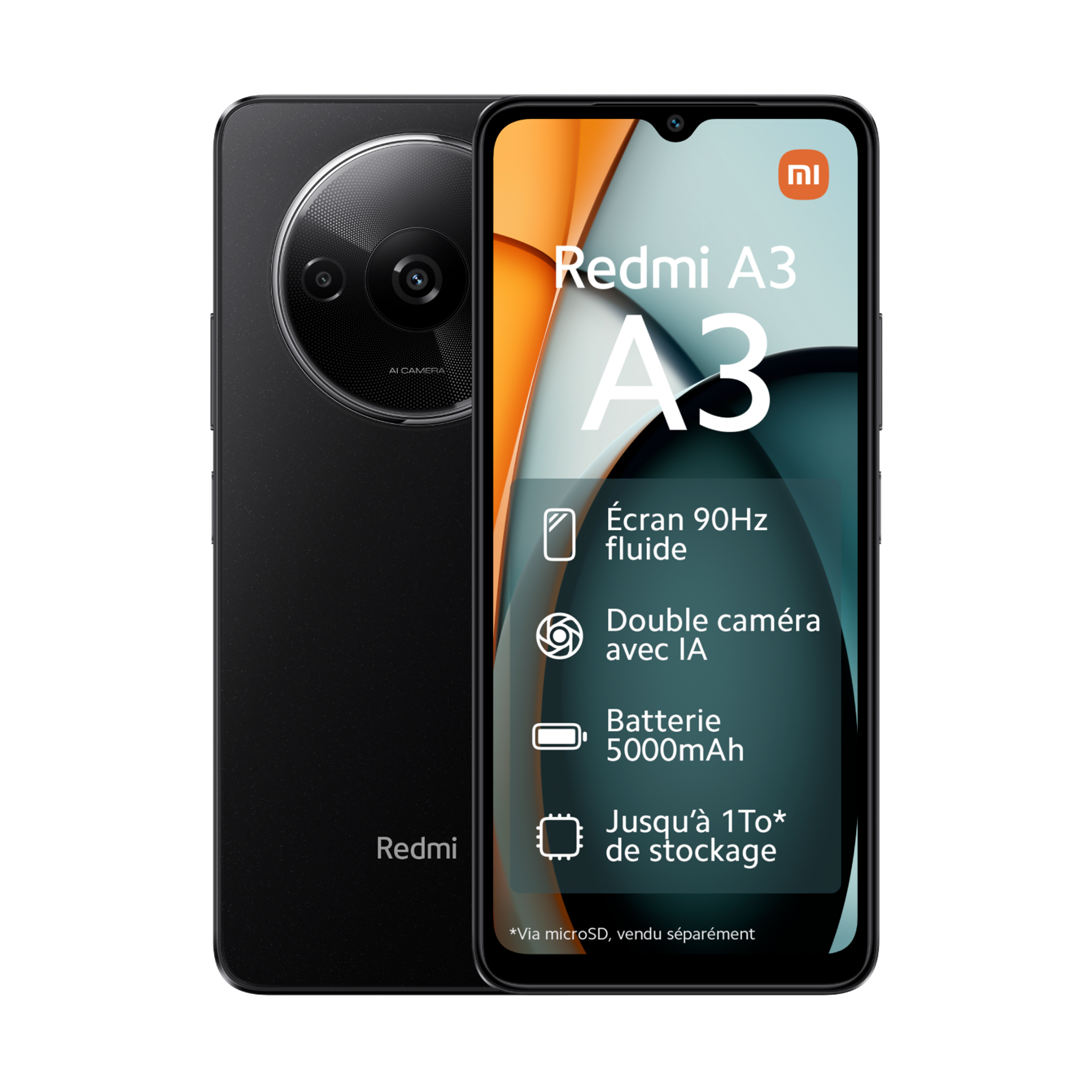 Xiaomi Redmi A3 17 cm (6.71) Double SIM Android 14 4G USB Type-C 4 Go 128 Go 5000 mAh Noir