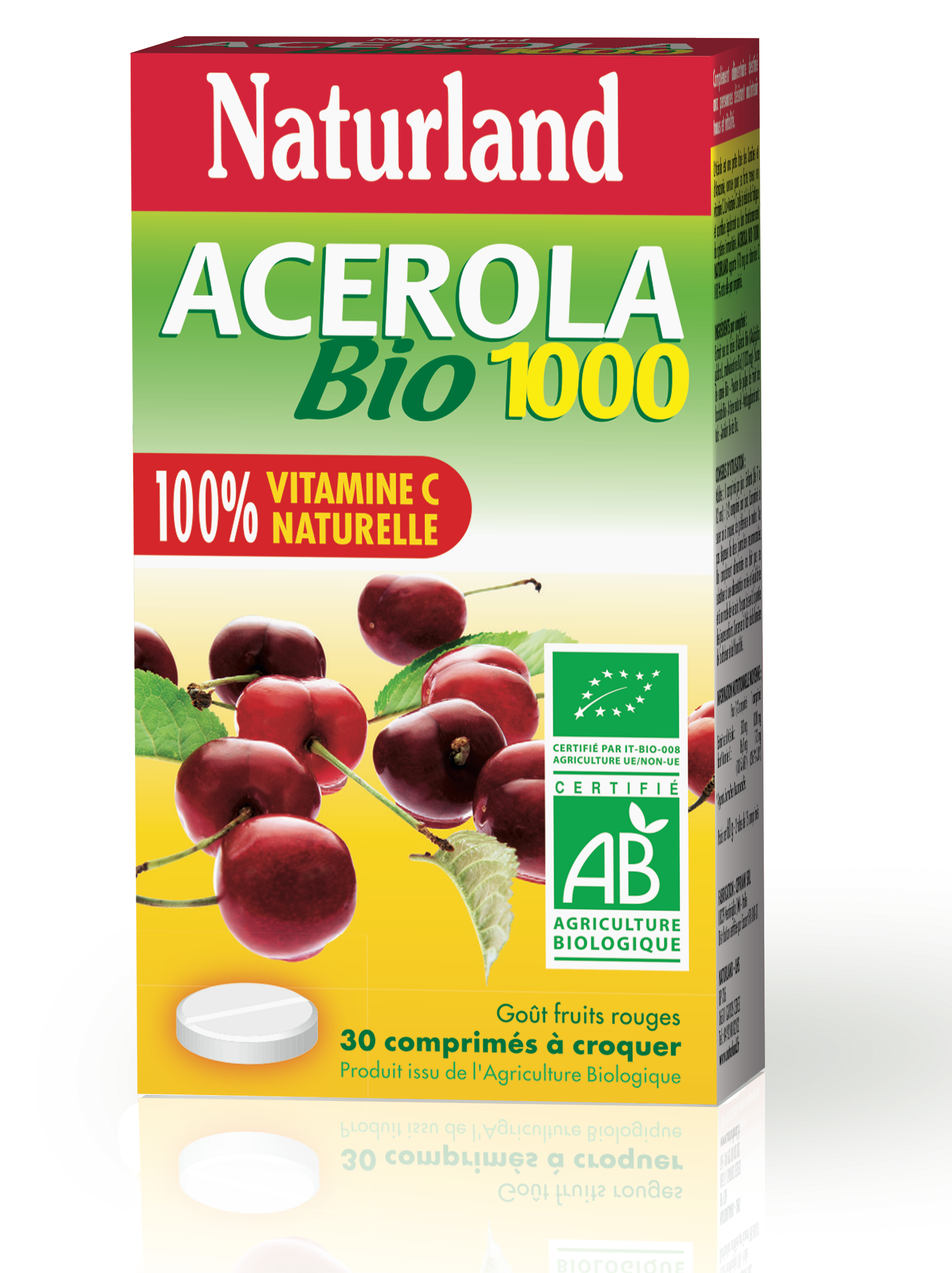 Naturland Acérola bio 30 comprimés à croquer