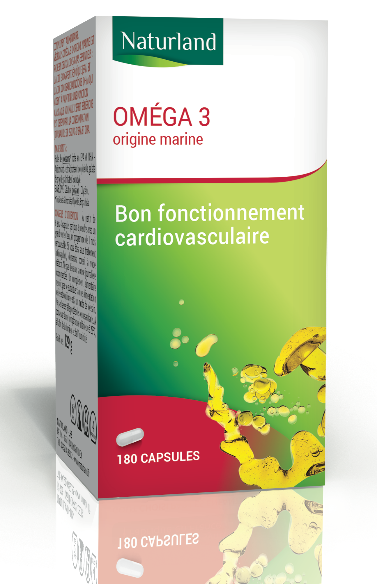 Oméga 3 Origine Marine, Bon fonctionnement cardiovasculaire 180 capsules