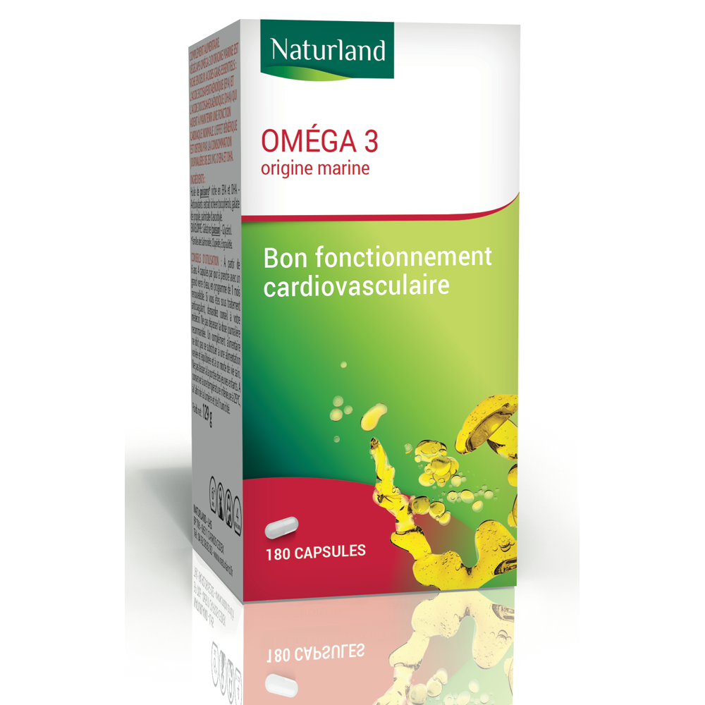 Oméga 3 Origine Marine, Bon fonctionnement cardiovasculaire 180 capsules