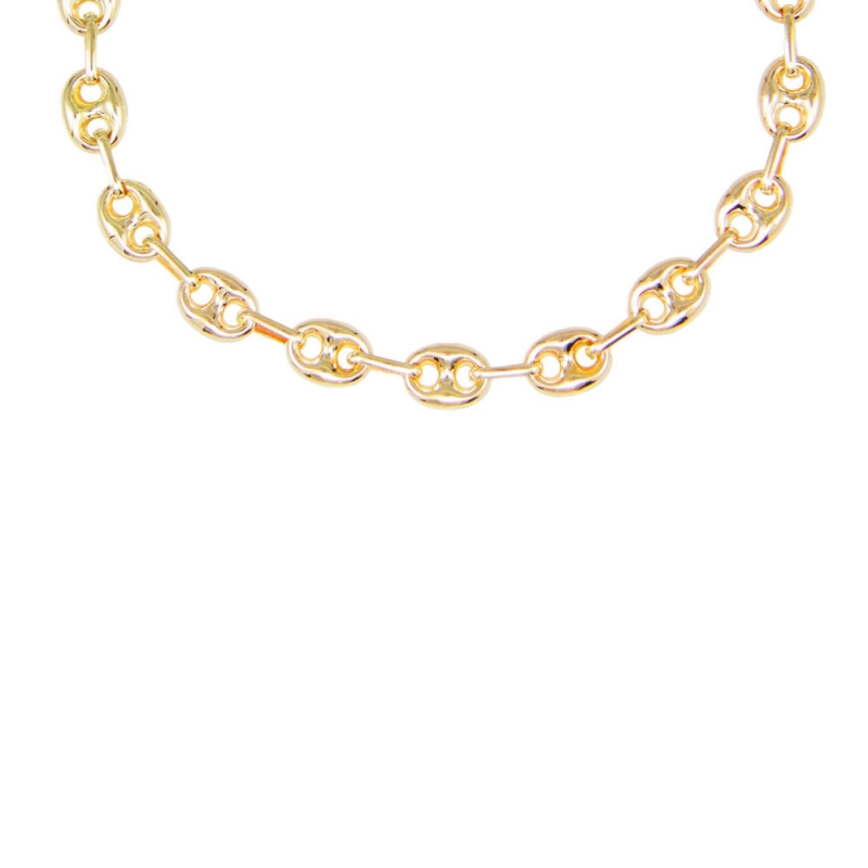 Collier Homme En Or Jaune 18K 750 - Chaîne Tigre Pinzée 50 Cm - PEGASO GIOIELLI - Neuf Avec étiquettes